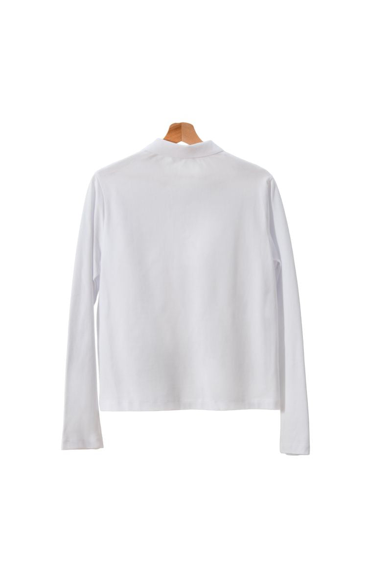 White Women’s Polo Shirt – 100% Cotton | Bonheursfashion